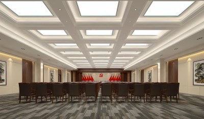 新中式大会议室3D模型下载
